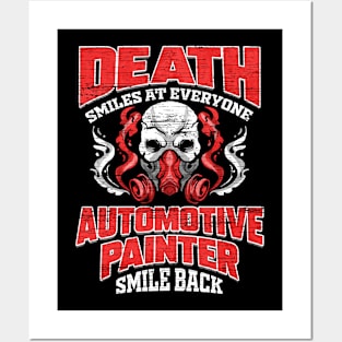 Automotive Car Painter Skull Auto Body Painter Posters and Art